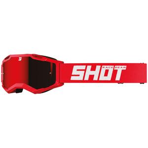 Lunettes de motocross Shot Assault 2.0 Solid rouge avec plexiglas iridium
