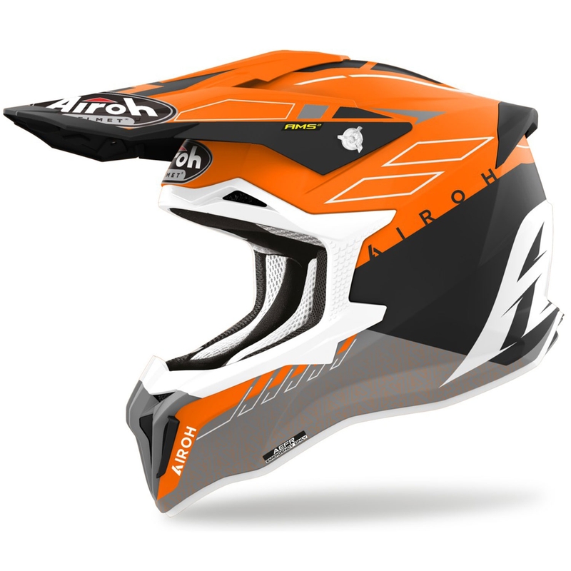 Casque motocross Airoh Strycker Skin orange mat soldes