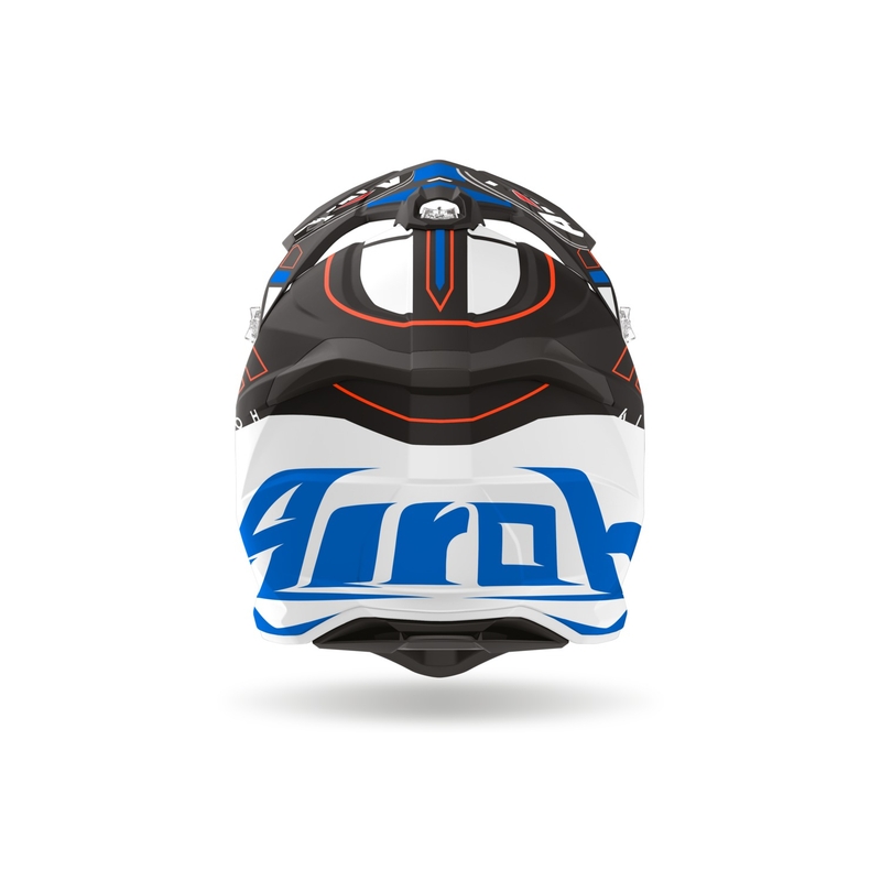 Casque motocross Airoh Strycker Skin bleu mat soldes