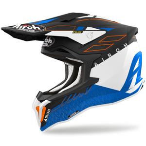 Casque motocross Airoh Strycker Skin bleu mat soldes