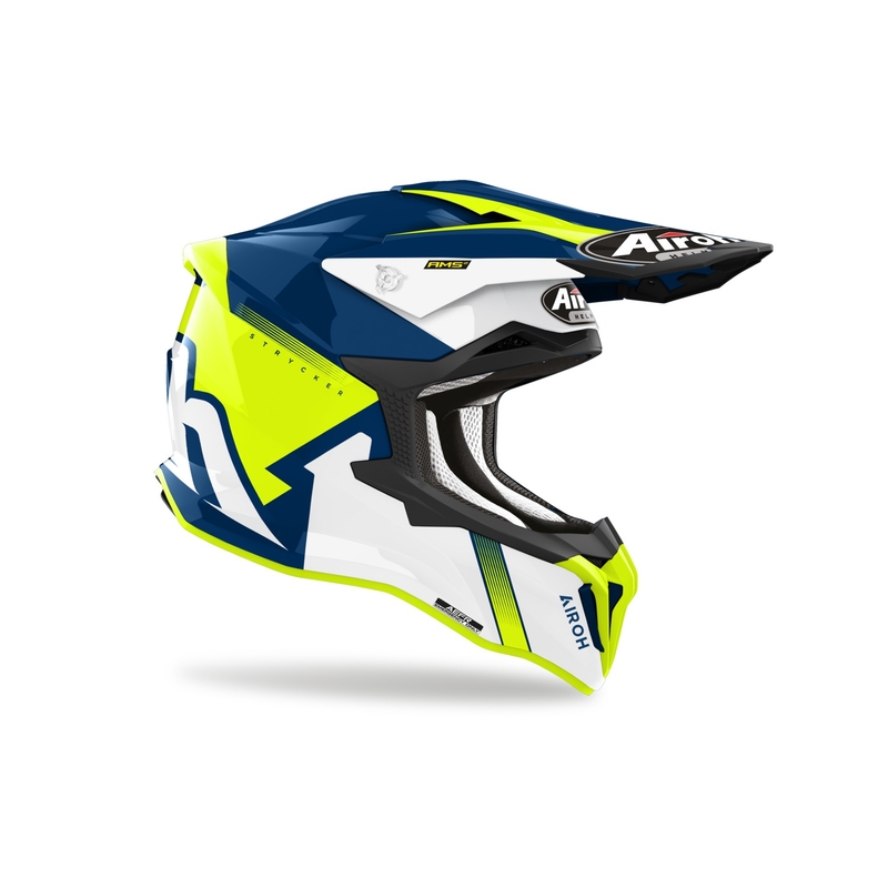 Casque cross Airoh Strycker Blazer jaune soldes