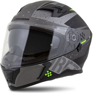 Casque moto Integral Cassida Integral 3.0 DRFT gris mat-noir-vert