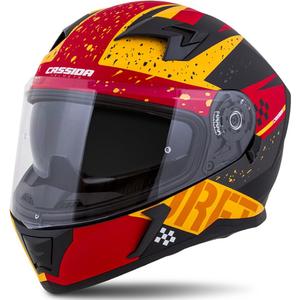 Casque moto intégral Cassida Integral 3.0 DRFT orange-rouge fluo