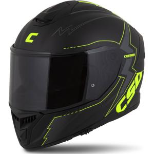 Casque moto Cassida Integral GT 2.1 Flash noir-jaune fluo-gris