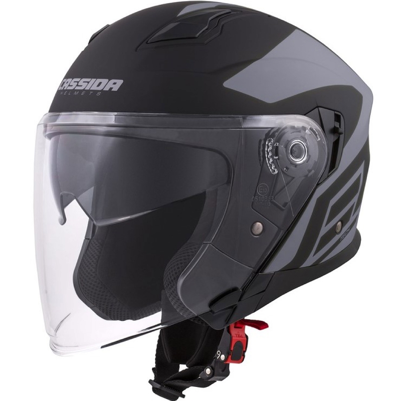 Cassida Jet Tech Corso Open Motorcycle Helmet Noir et Gris