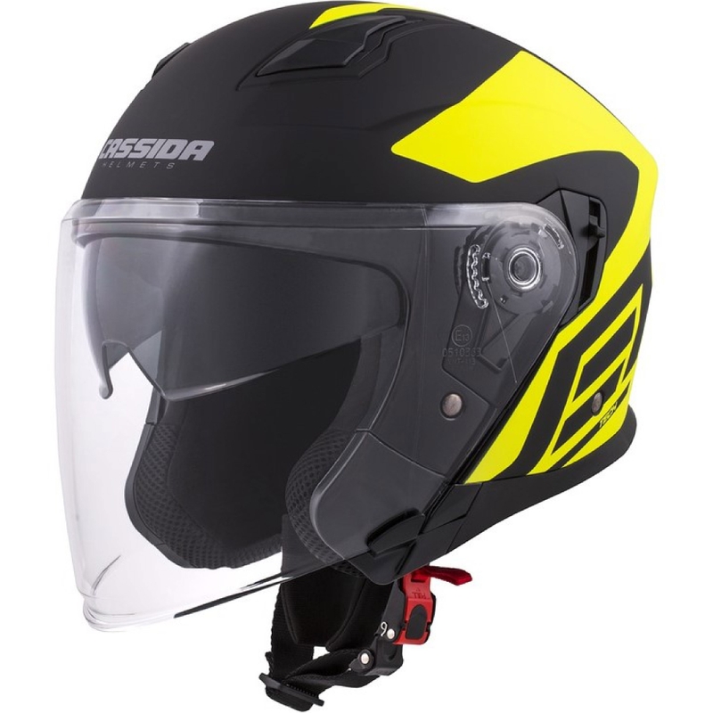 Cassida Jet Tech Corso casque moto ouvert noir-jaune fluo