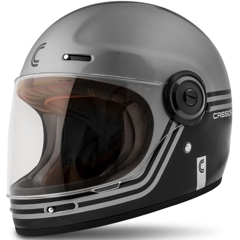 Cassida Fibre Super Hooligan Integral Motorcycle Helmet noir-gris