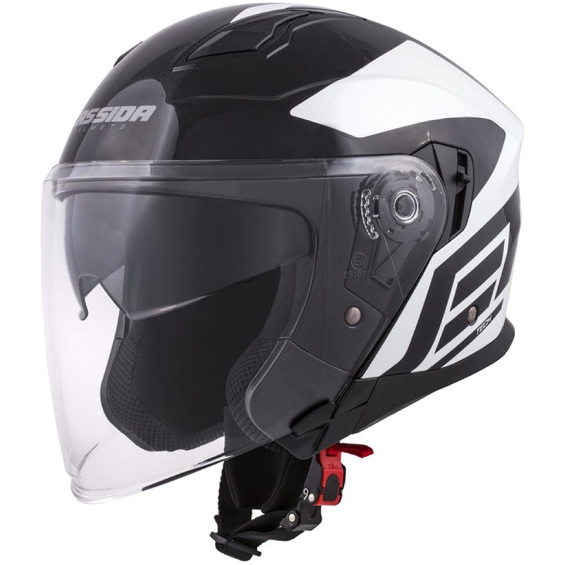 Cassida Jet Tech Corso Open Motorcycle Helmet Noir et Blanc