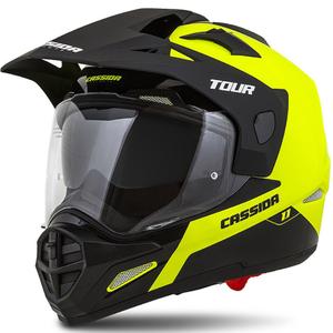 Casque d'enduro Cassida Tour 1.1 Dual noir-jaune fluo
