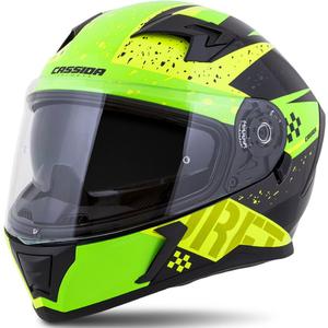 Casque moto intégral Cassida Integral 3.0 DRFT vert et jaune perle