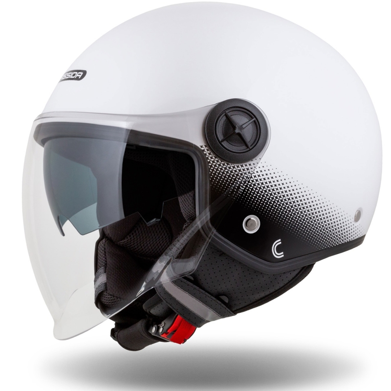 Casque de moto ouvert Cassida Handy Plus blanc-noir