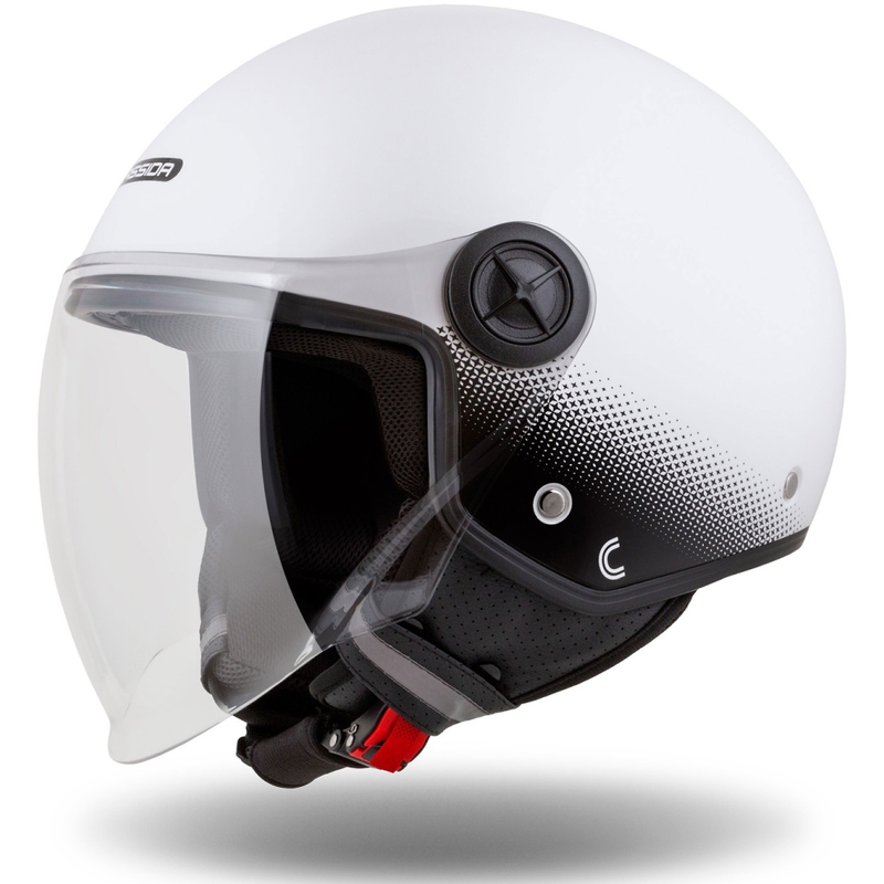 Cassida Casque de moto ouvert Handy blanc-noir