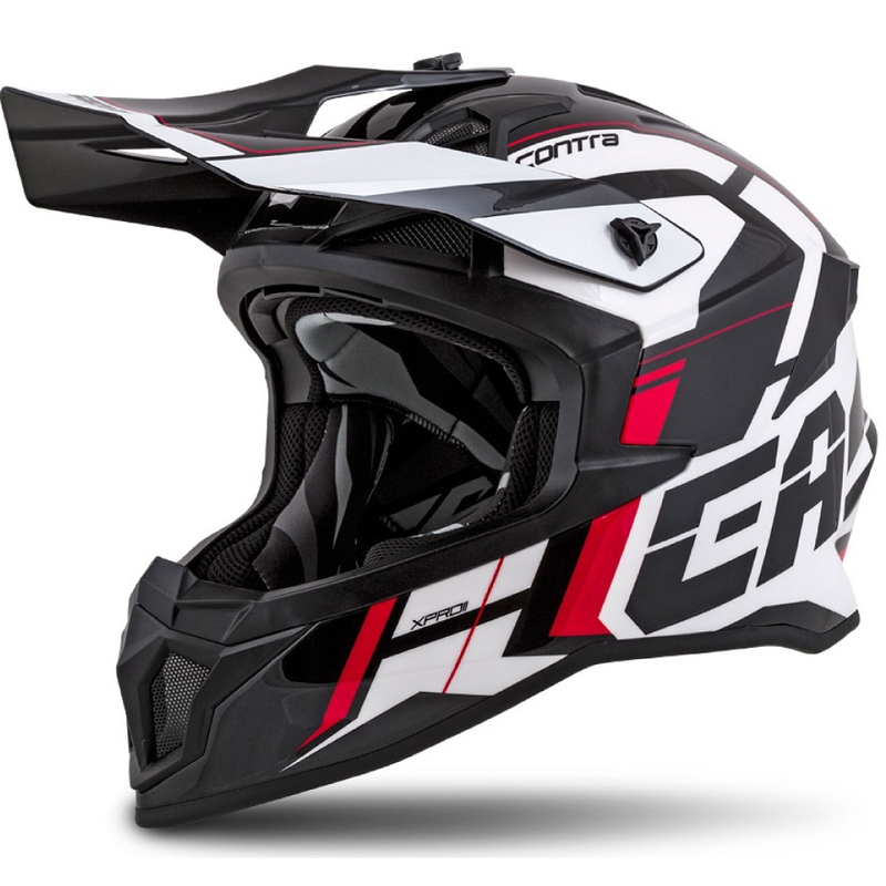 Casque de motocross Cassida Cross Pro II Contra blanc-rouge-noir