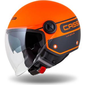 Cassida Handy Plus Casque de moto ouvert linéaire orange-noir