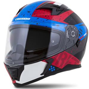 Casque moto Integral Cassida Integral 3.0 DRFT rouge-bleu perle