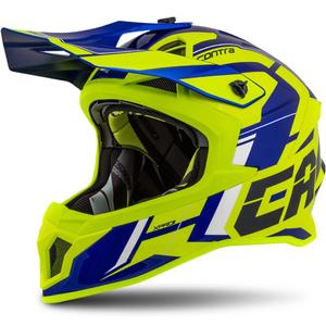 Casque de motocross Cassida Cross Pro II Contra fluo jaune-bleu-blanc