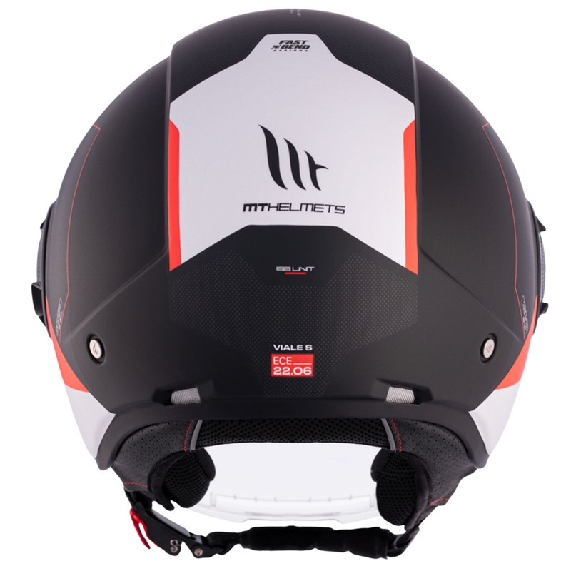 Casque moto ouvert MT Viale SV S 68 Unités A5 blanc-rouge-noir