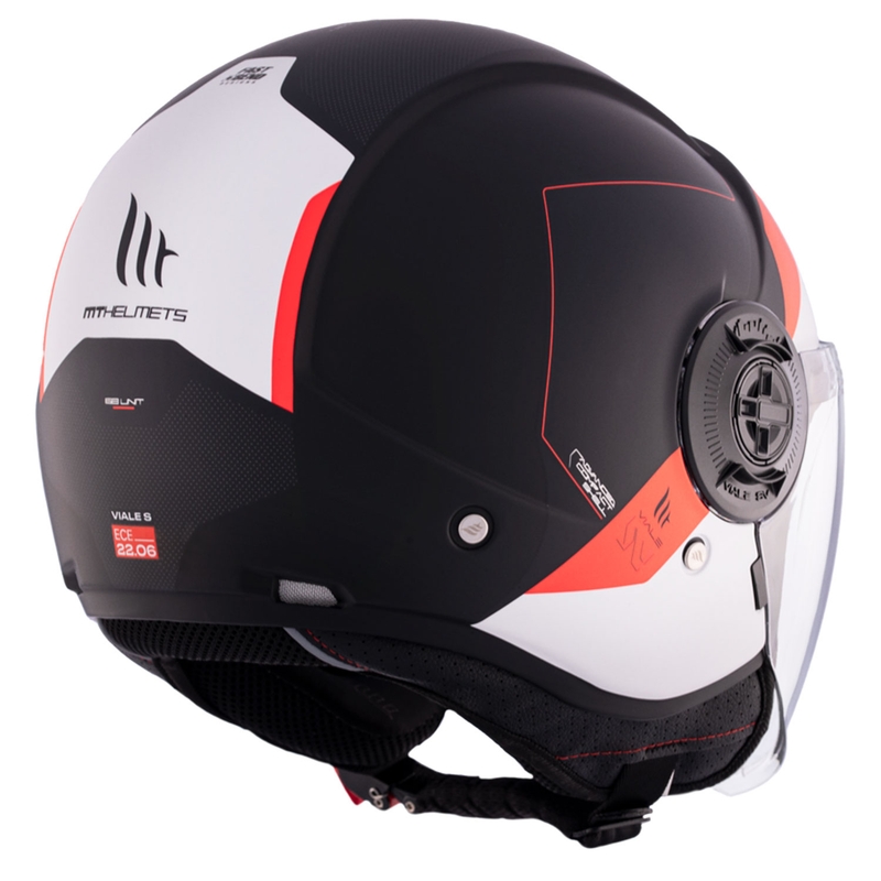Casque moto ouvert MT Viale SV S 68 Unités A5 blanc-rouge-noir