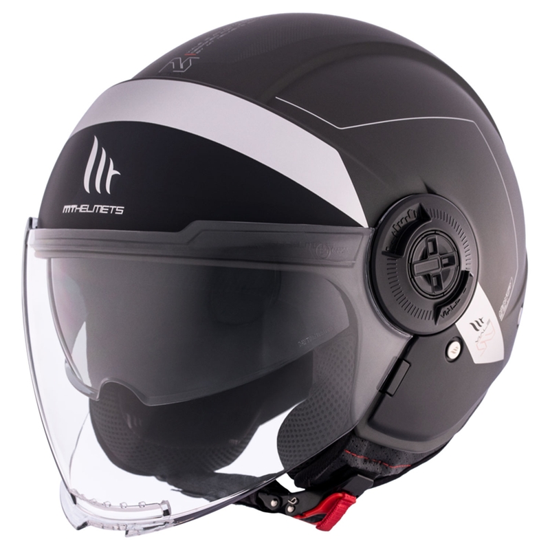 Casque moto ouvert MT Viale SV S 68 Unit D2 noir-gris soldes