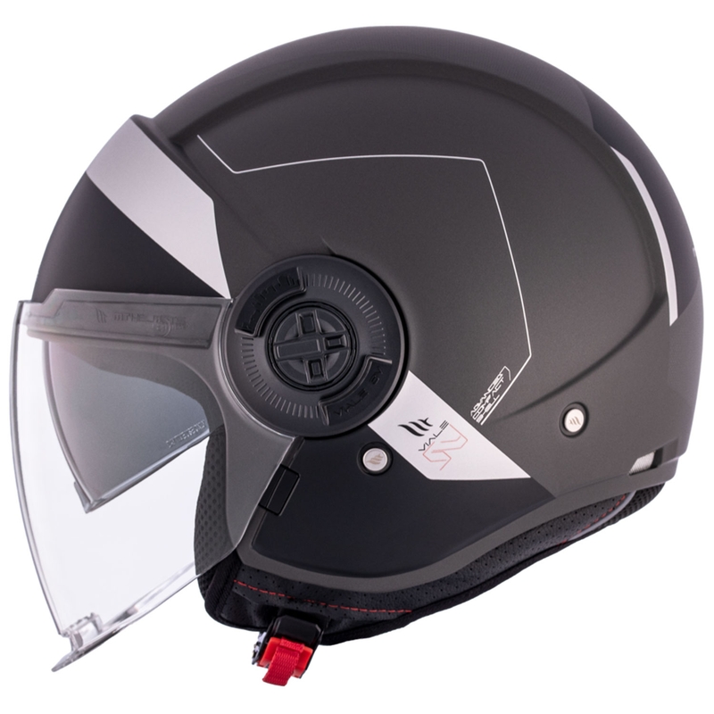Casque moto ouvert MT Viale SV S 68 Unit D2 noir-gris soldes