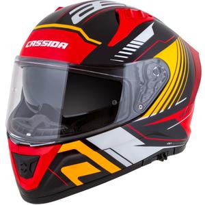 Casque moto intégral Cassida Aero Drome perle noir-orange-rouge-blanc