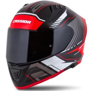 Casque moto intégral Cassida Aero Drome noir-rouge-blanc-gris