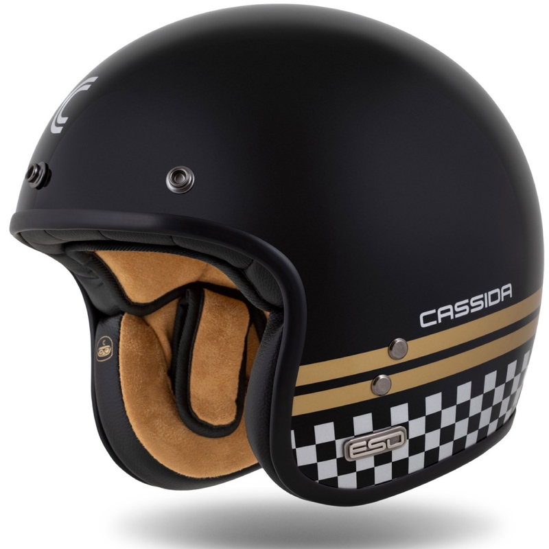 Casque Ouvert Cassida Eso Forty Nine Noir Perle-Or-Gris