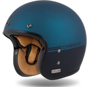 Casque ouvert Cassida Eso Super Hooligan, noir mat et bleu métallisé