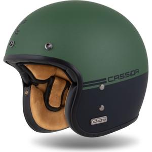 Casque jet Cassida Eso Super Hooligan noir mat-vert métallisé