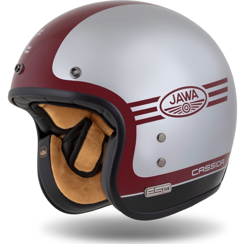 Casque ouvert Cassida Eso Jawa Panel Rouge-Argent-Noir