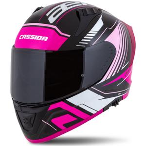 Casque de moto intégral Cassida Aero Drome noir-rose-blanc