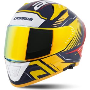 Casque moto intégral Cassida Aero Drome bleu-fluo jaune-orange-rouge-bleu clair-blanc