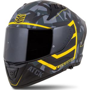 Casque moto intégral Cassida Aero camo gris-noir-jaune fluo