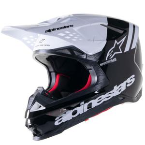 Alpinestars Casque Motocross Supertech S-M8 Radium 2 noir et blanc