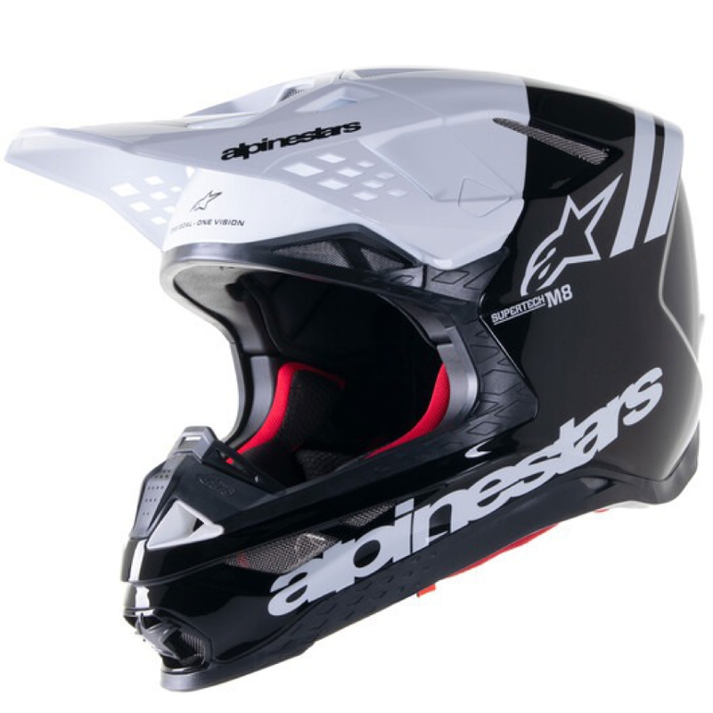 Alpinestars Casque Motocross Supertech S-M8 Radium 2 noir et blanc