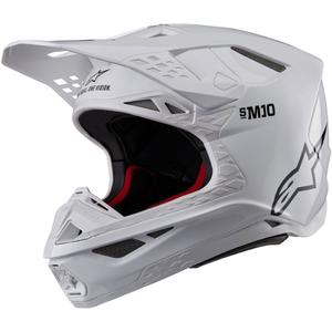 Alpinestars Supertech S-M10 Solid White Motocross Helmet