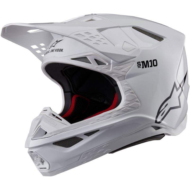 Alpinestars Supertech S-M10 Solid White Motocross Helmet