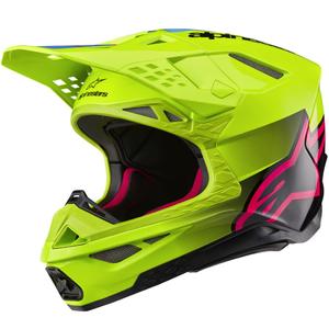 Casque motocross Alpinestars Supertech S-M10 Unite jaune fluo-noir-rose