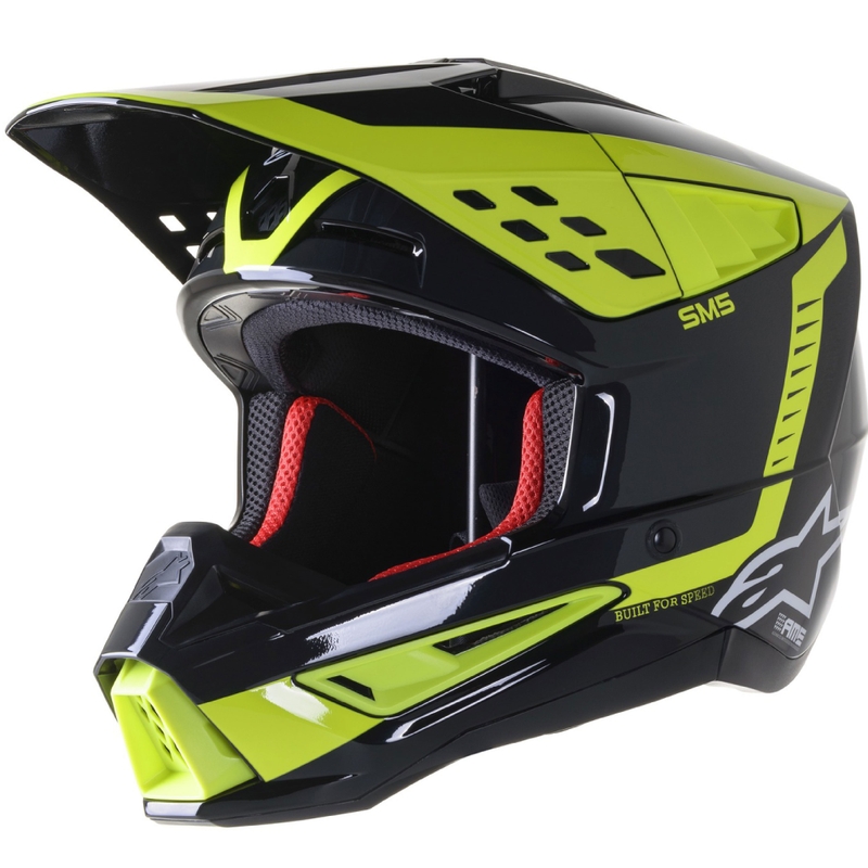 Casque motocross Alpinestars S-M5 Beam noir-anthracite-jaune fluo brillant