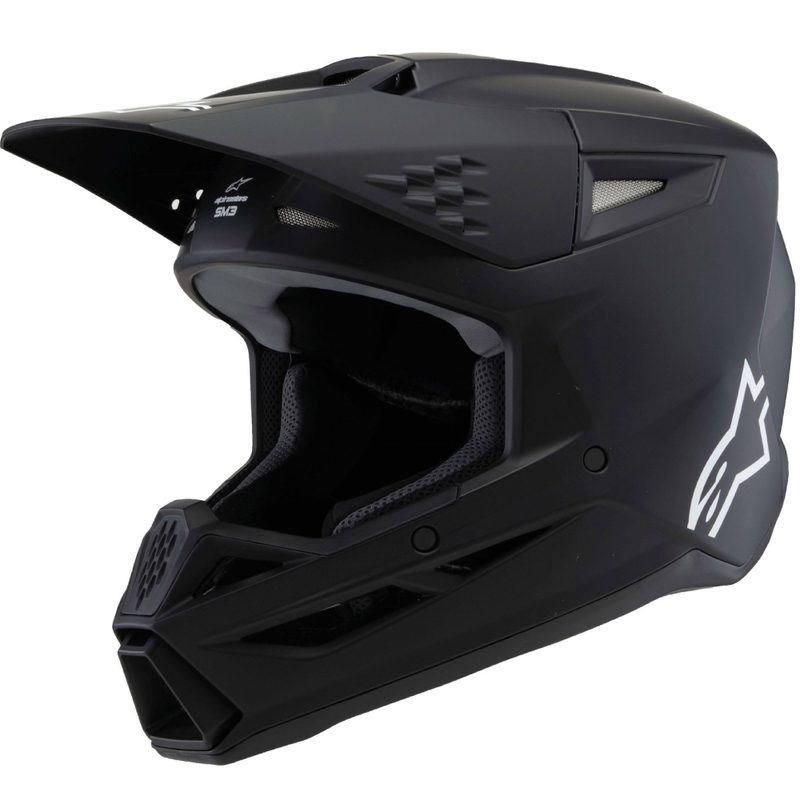 Casque de motocross pour enfant Alpinestars S-M3 Solid, noir mat