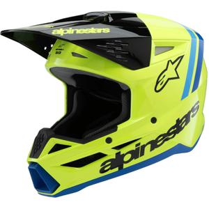 Casque motocross enfant Alpinestars S-M3 RADIUM jaune fluo-noir-bleu 2025