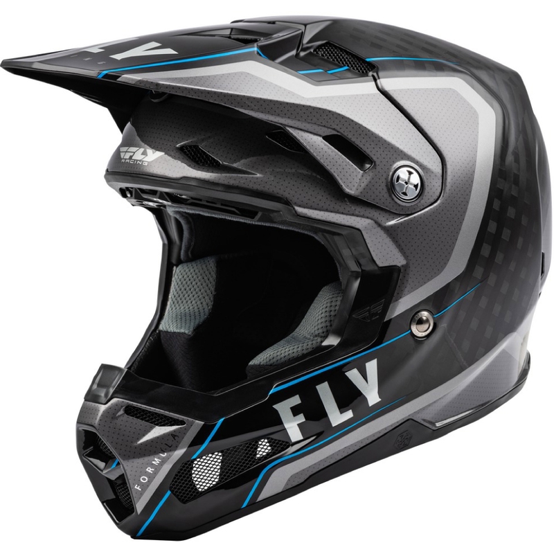 Casque motocross FLY Racing Formula Axon noir-gris-bleu