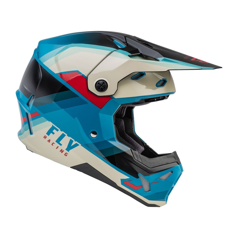 Casque motocross FLY Racing Formula CP noir-gris-turquoise