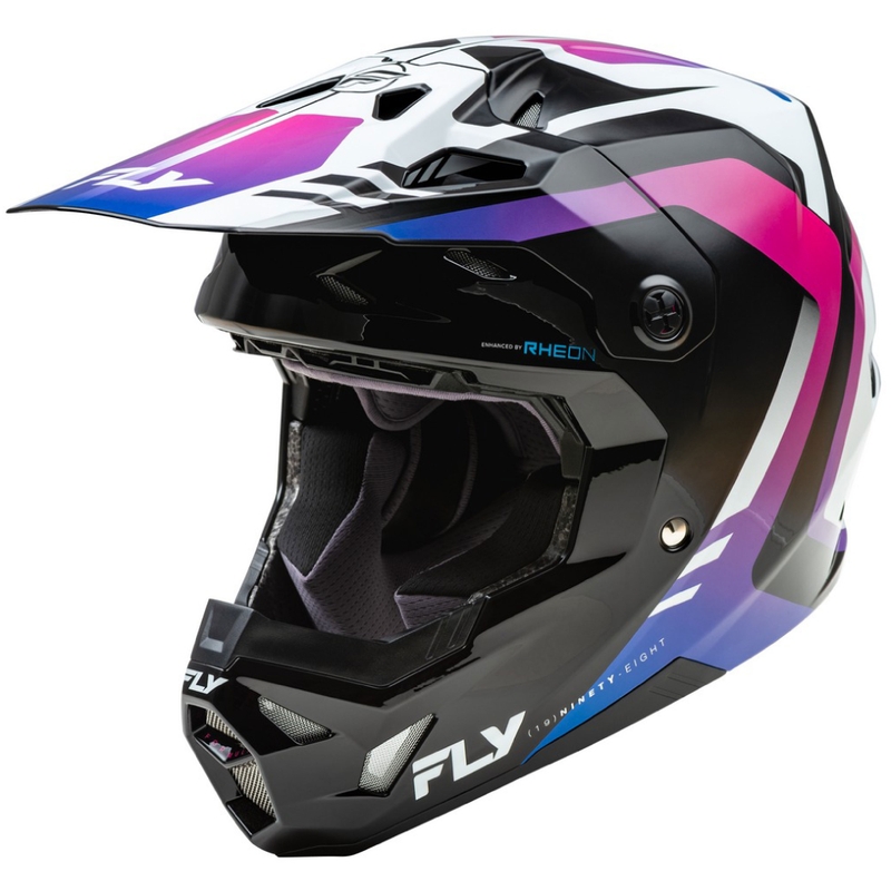 Casque motocross FLY Racing Formula CP blanc-noir-violet