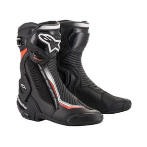 Bottes moto Alpinestars SMX Plus 2 noir-blanc-rouge fluo