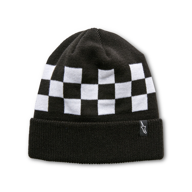 Bonnet à carreaux Alpinestars noir-blanc