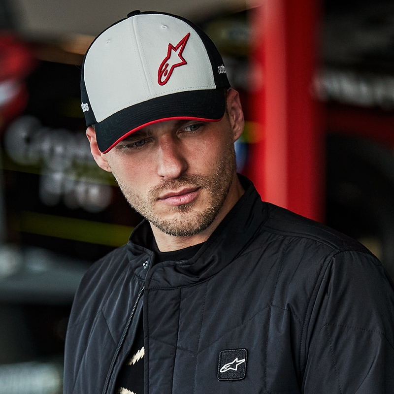 Casquette Snapback Alpinestars Sessionized blanc-noir-rouge