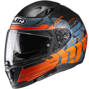 Casque moto intégré HJC I70 Alligon MC7SF orange-bleu-noir soldes