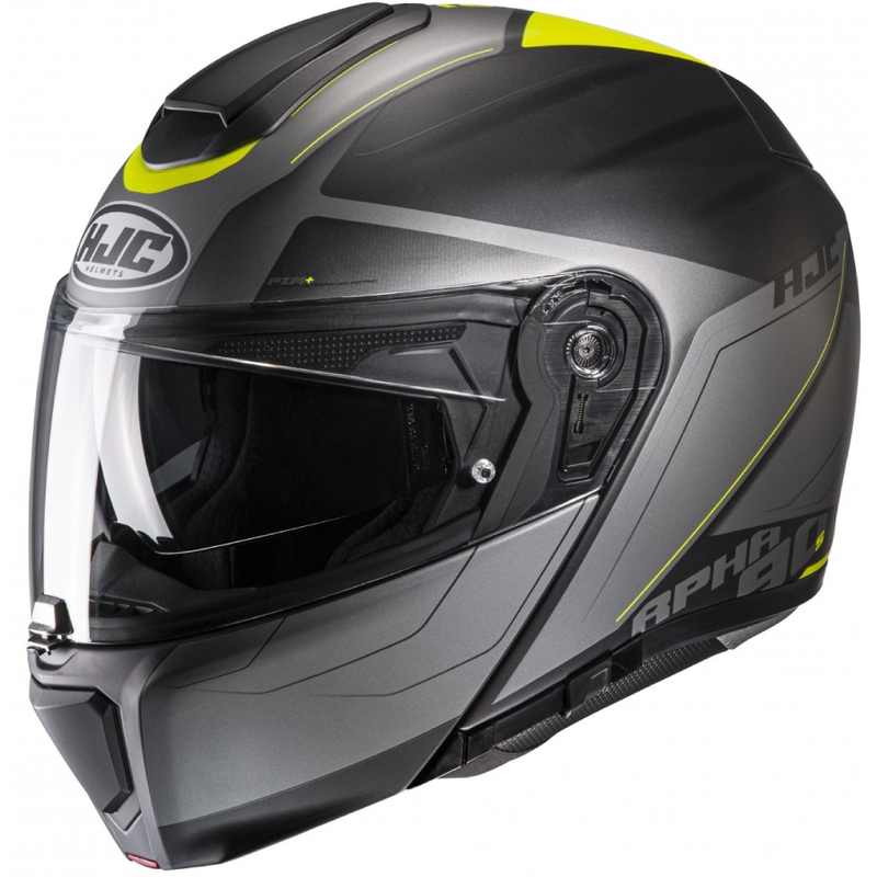 HJC RPHA 90S Cadan MC3HSF gris-jaune fluo casque de moto modulable