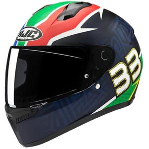Casque moto intégral HJC C10 BB33 MC21SF bleu-vert-rouge